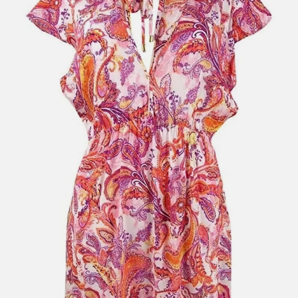 Lauren Ralph Lauren Women's XL Pink Fiesta Paisley Tunic Swimwear Cover-Up